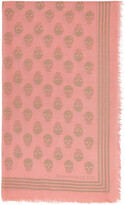 Thumbnail for your product : Alexander McQueen Pink Biker Skull Scarf