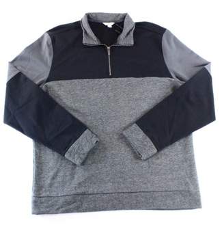 Calvin Klein Men's Dressy Refined Black Quarter Zip Long Sleeve Sweatshirt