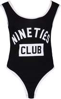 Thumbnail for your product : boohoo Nineties Club Pastel Slogan Bodysuit