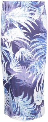 boohoo Shea Palm Print Midi Skirt