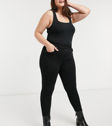Thumbnail for your product : Dr Denim Plus Lexy mid rise second skin super skinny jeans in washed black