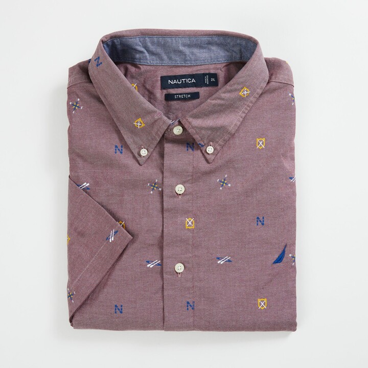 Nautica Mens Big & Tall Graphic Short Sleeve Oxford Shirt - ShopStyle