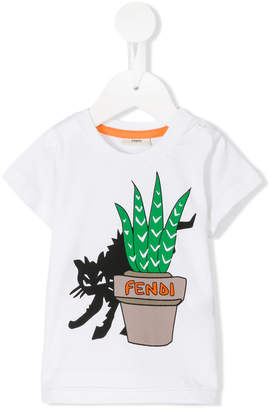 Fendi Kids cat print T-shirt