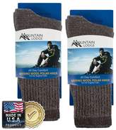 Thumbnail for your product : 2pk Men's or Women's Mountain Lodge 80% Merino Wool Socks Thermal Hiking Crew