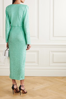 Thumbnail for your product : NERVI - Haley Draped Sequined Stretch-georgette Midi Dress - Mint