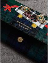 Thumbnail for your product : Burberry Creature AppliquÃ© Tartan Leather Wallet with Chain