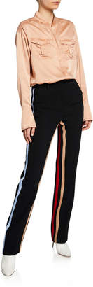 vertical striped trousers
