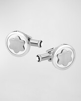 Thumbnail for your product : Montblanc Snowcap-Emblem Round Cuff Links, Silvertone