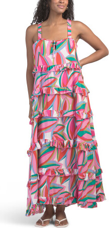 TJMAXX Tiered Maxi Dress For Women, Rayon