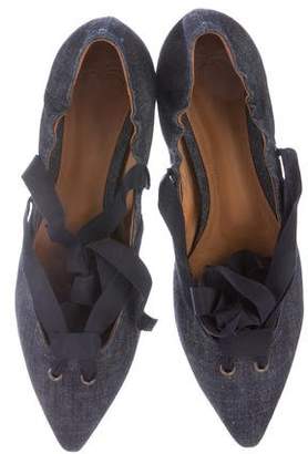 Tomas Maier Denim Pointed-Toe Flats w/ Tags