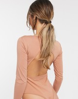 Thumbnail for your product : Outrageous Fortune exclusive long sleeve open back body in camel