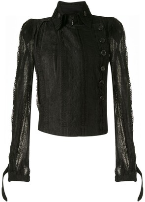 Ann Demeulemeester Sheer Lace Panel Blouse