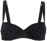 Thumbnail for your product : Stella McCartney Betty Twinkling Flocked Stretch-tulle Underwired Contour Bra