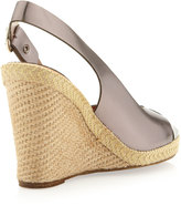 Thumbnail for your product : Andre Assous Milan Metallic Crisscross Wedge, Pewter