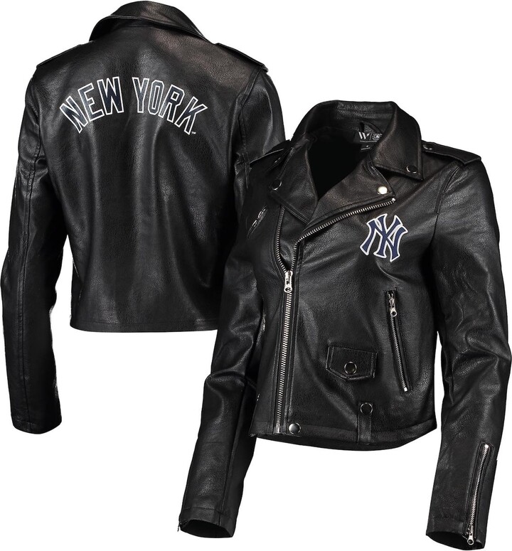 Wild Fable Women's Distressed Faux Leather Bomber Jacket