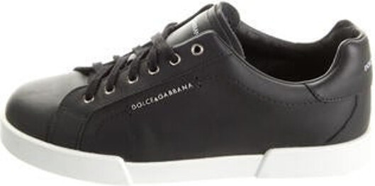 dolce & gabbana leather sneakers with scarf laces