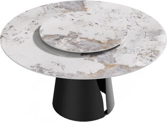 Orren Ellis Modern Artificial Stone Round Carbon Steel Base Dining Table-23.62\