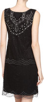 Thumbnail for your product : Marina Scallop-Trim Beaded Cocktail Dress, Black
