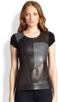 Thumbnail for your product : Bailey 44 Cobblestone Faux Leather & Stretch Jersey Tee