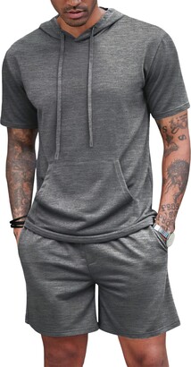 Men's Casual Tracksuit 2 Piece Hip Hop Trousers Jacket Sweatsuit Set
