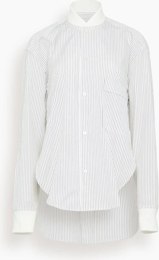 Long Sleeve Shirt in Brown/White Stripe