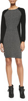 Thumbnail for your product : Neiman Marcus Colorblock Cashmere Long-Sleeve Dress