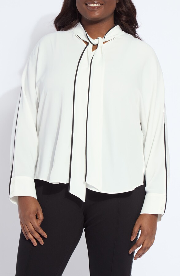Lysse Daphne Tie Neck Dolman Sleeve Top