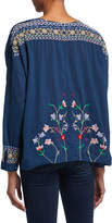 Thumbnail for your product : Johnny Was Gisella Floral Embroidered Voile Button-Down Blouse
