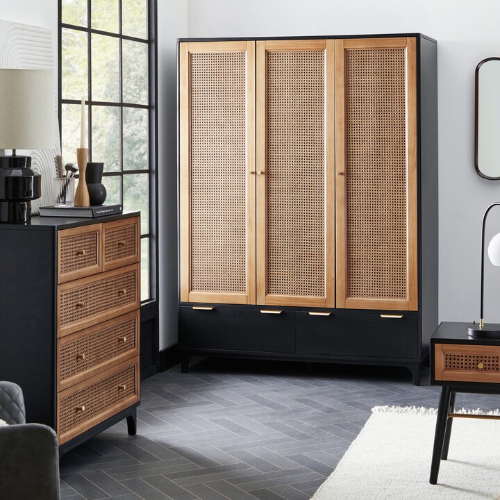 Dunelm Franco Triple Wardrobe Black ShopStyle Chests