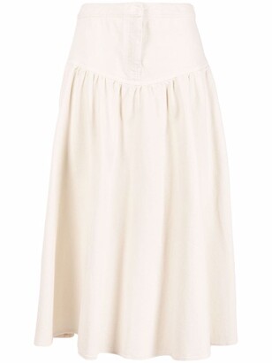Fabiana Filippi Drop-Waist Cotton Midi Skirt