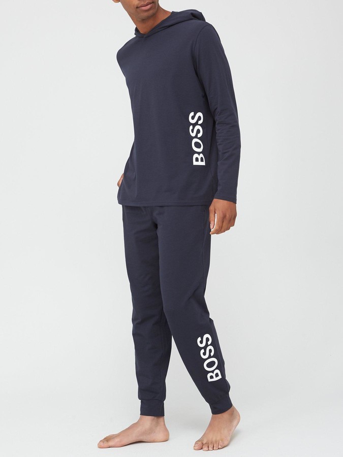 HUGO BOSS Bodywear Identity Overhead Hoodie - Navy - ShopStyle