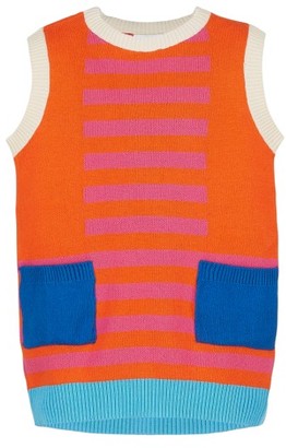 Margherita Toddler Girl's Retro Colorblock Sweater Knit Dress
