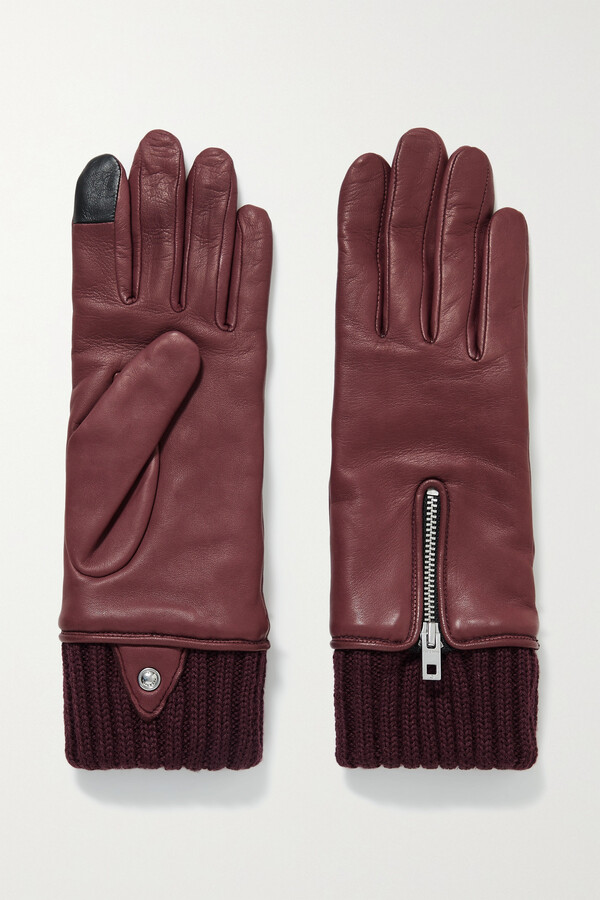 Rag & Bone Alpacalined Leather Gloves Burgundy ShopStyle