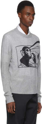 Prada Grey Printed Cashmere Sweater
