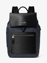 Thumbnail for your product : Michael Kors Hudson Logo and Crossgrain Leather Backpack