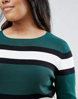 Thumbnail for your product : New Look Plus Curve Stripe Colour Block Knit Jumper