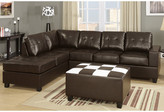 Thumbnail for your product : Poundex Bobkona Console Sectional Sofa and Ottoman