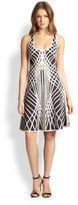 Thumbnail for your product : Herve Leger Optic-Print Fit & Flare Dress
