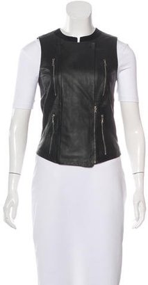 J Brand Leather Double-Breasted Vest w/ Tags