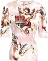 Thumbnail for your product : Dolce & Gabbana Printed Stretch-silk Satin Top