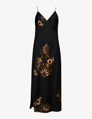 AllSaints Melody Avifauna floral-print silk-blend midi dress