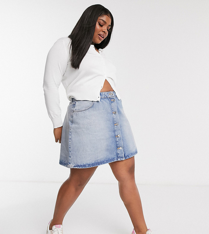 plus size long denim skirts