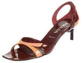 Thumbnail for your product : Prada Patent Leather Mid Heel Sandals