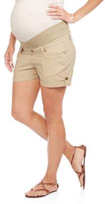 Oh! Mamma Maternity Underbelly Stretch Poplin Shorts - Available in Plus Size