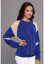 Thumbnail for your product : Aryn K Mix Media Sweater w/ Contrast Arm Detail