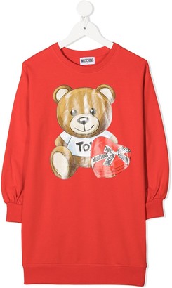 girls red moschino dress