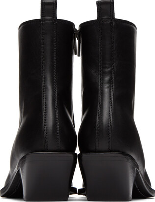 Ann Demeulemeester Black Square Toe Wedge Heel Boots