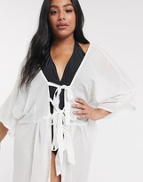 Thumbnail for your product : Brave Soul Plus Amira beach dress with triple tie front