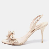Thumbnail for your product : Sophia Webster Beige Patent Leather Lilico Applique Sandals Size 40
