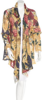 Etro Floral Print Open Knit Cardigan